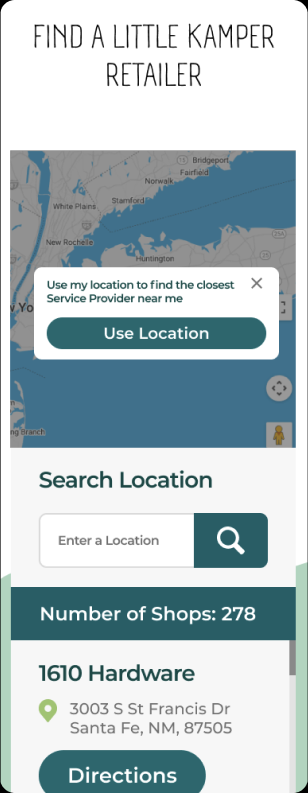 Little Kamper mobile landing page