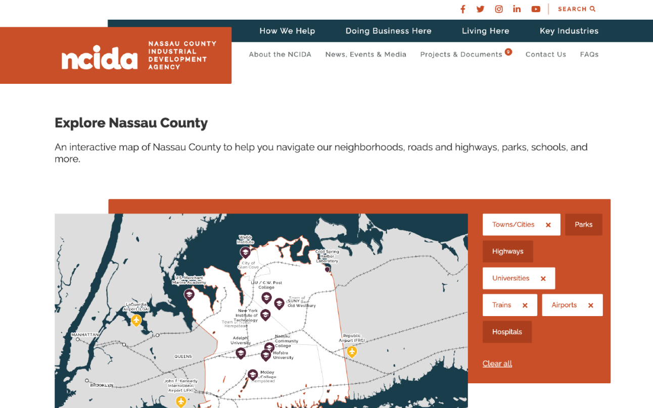 NCIDA website overview screen